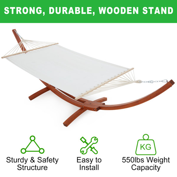 HOMHUM Double Spreader Bar Hammock with Stand & Reviews Wayfair